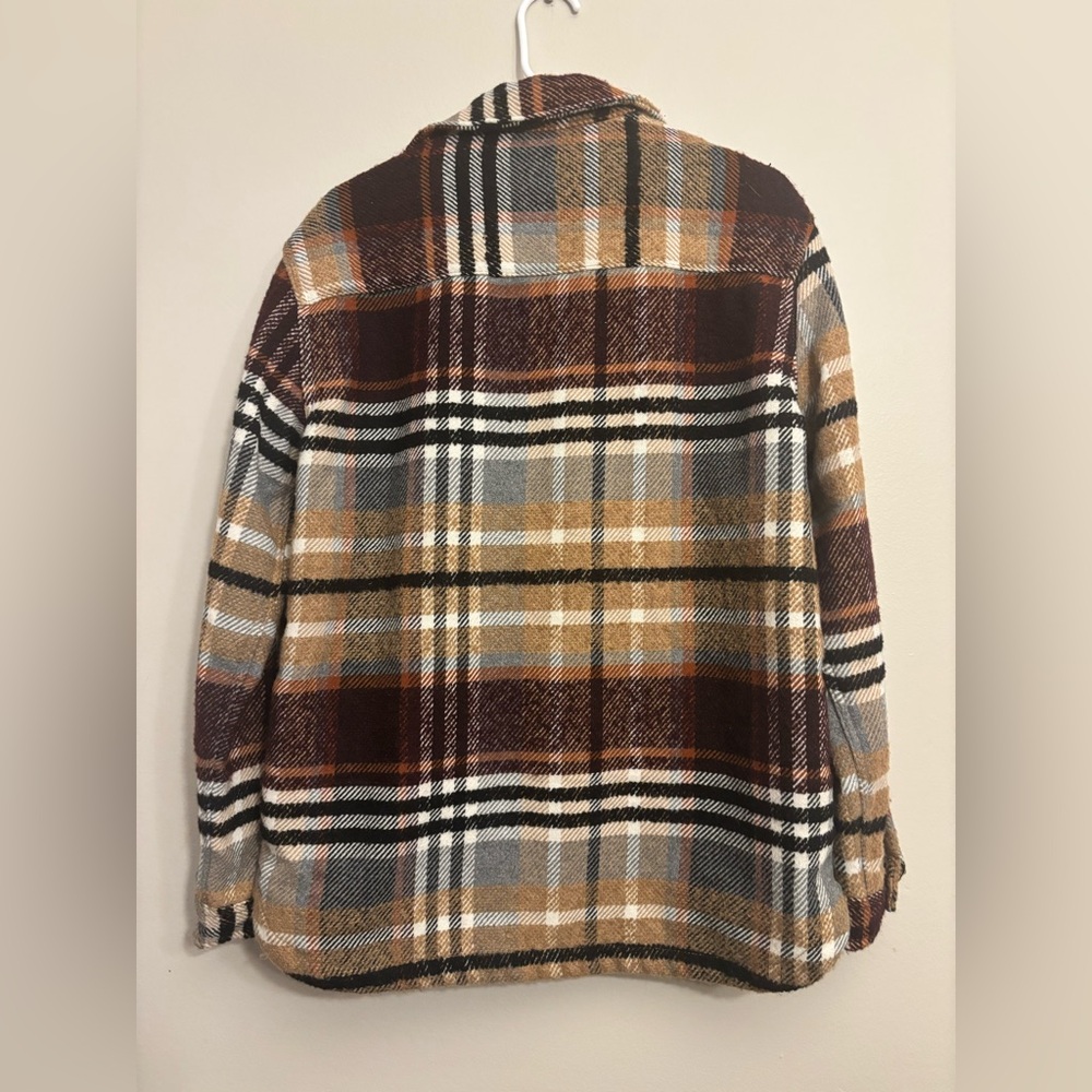 Zara Brown and Tan Plaid Shirt Jacket - Picture 4 of 4